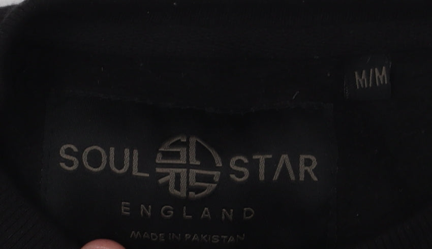 Mens UK Size M Soul Star Black Pullover Sweatshirt