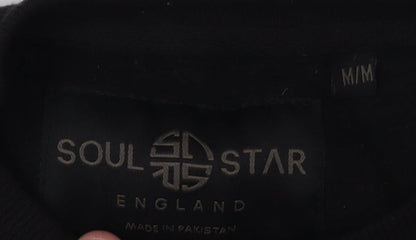 Mens UK Size M Soul Star Black Pullover Sweatshirt