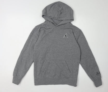 Jordan Boys Grey Hoodie, Logo, Pullover, L