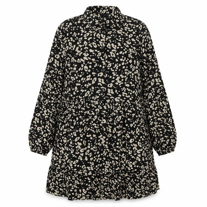 New Look Women's Black Animal Print Shirt Dress Size 14