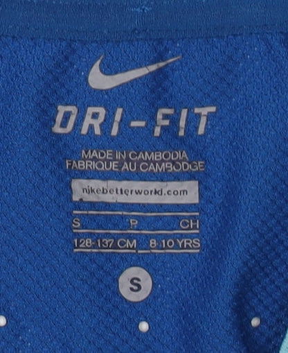 Nike Boys Blue Dri-Fit Short Sleeve T-Shirt, 8-10 Years