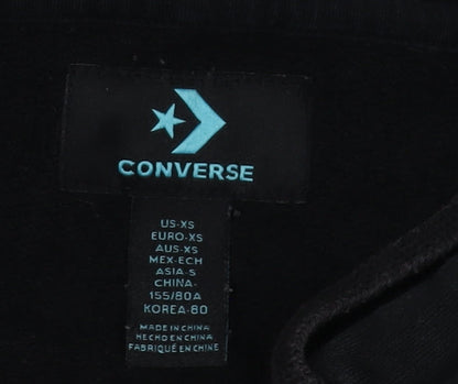 Converse Boys Black Hoodie XS Pullover Logo Casual