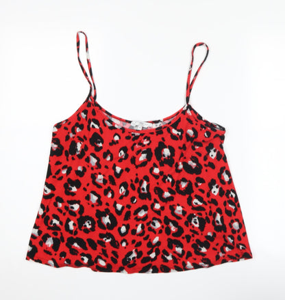 New Look Women’s Red Animal Print Camisole Tank, Size 14