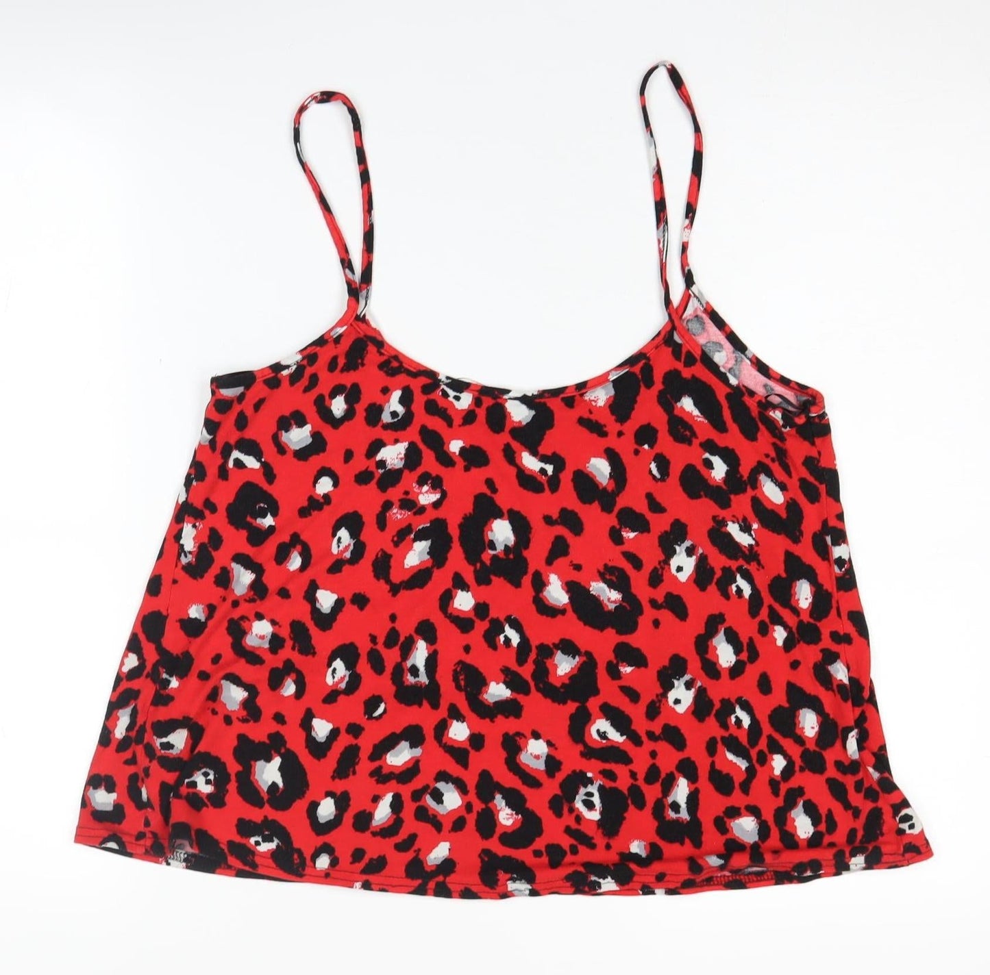 New Look Women’s Red Animal Print Camisole Tank, Size 14
