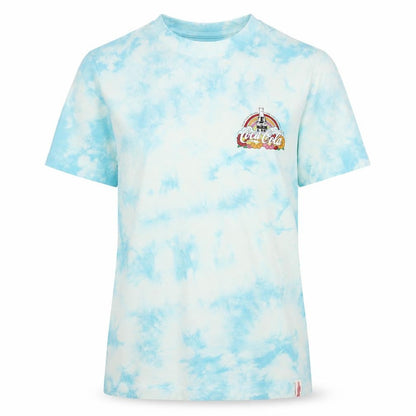 Front view of Coca-Cola Blue Retro T-Shirt, unisex, m, short sleeve