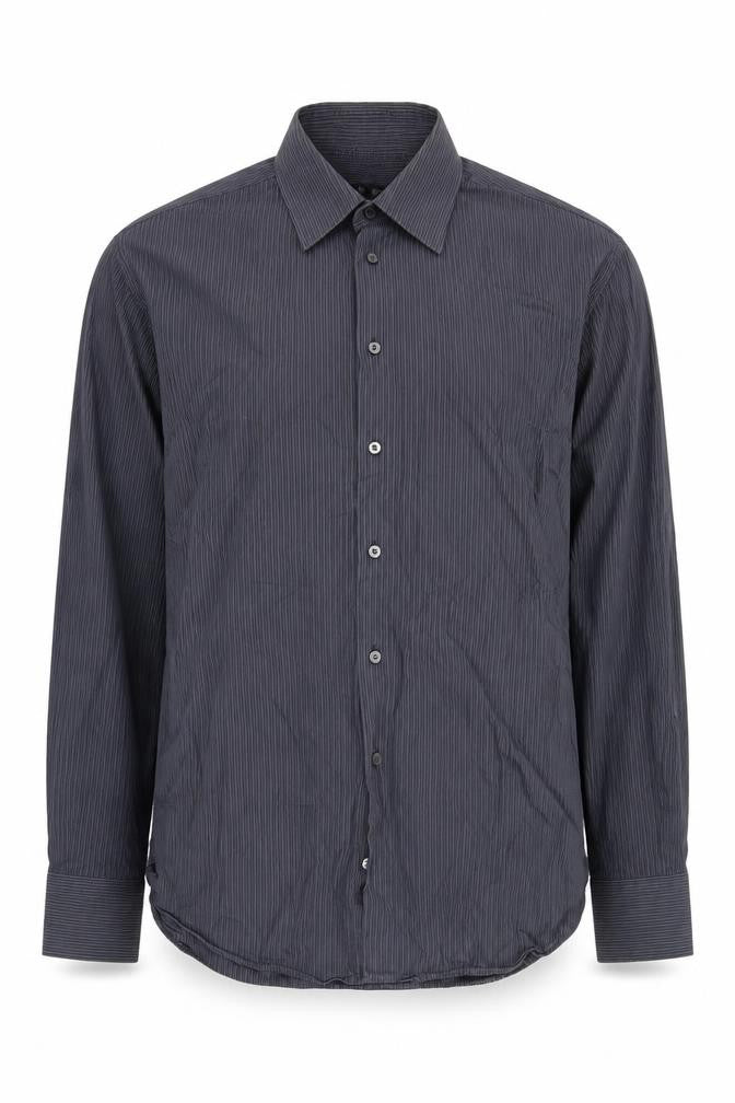 Marks and Spencer Men's Striped Shirt, Grey - Size 42