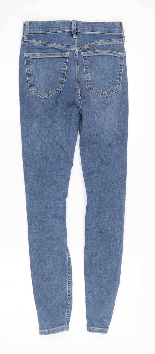 Topshop Women's Blue Distressed Skinny Jeans - Size 9