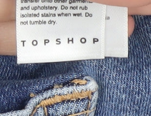 Topshop Women's Blue Distressed Skinny Jeans - Size 9