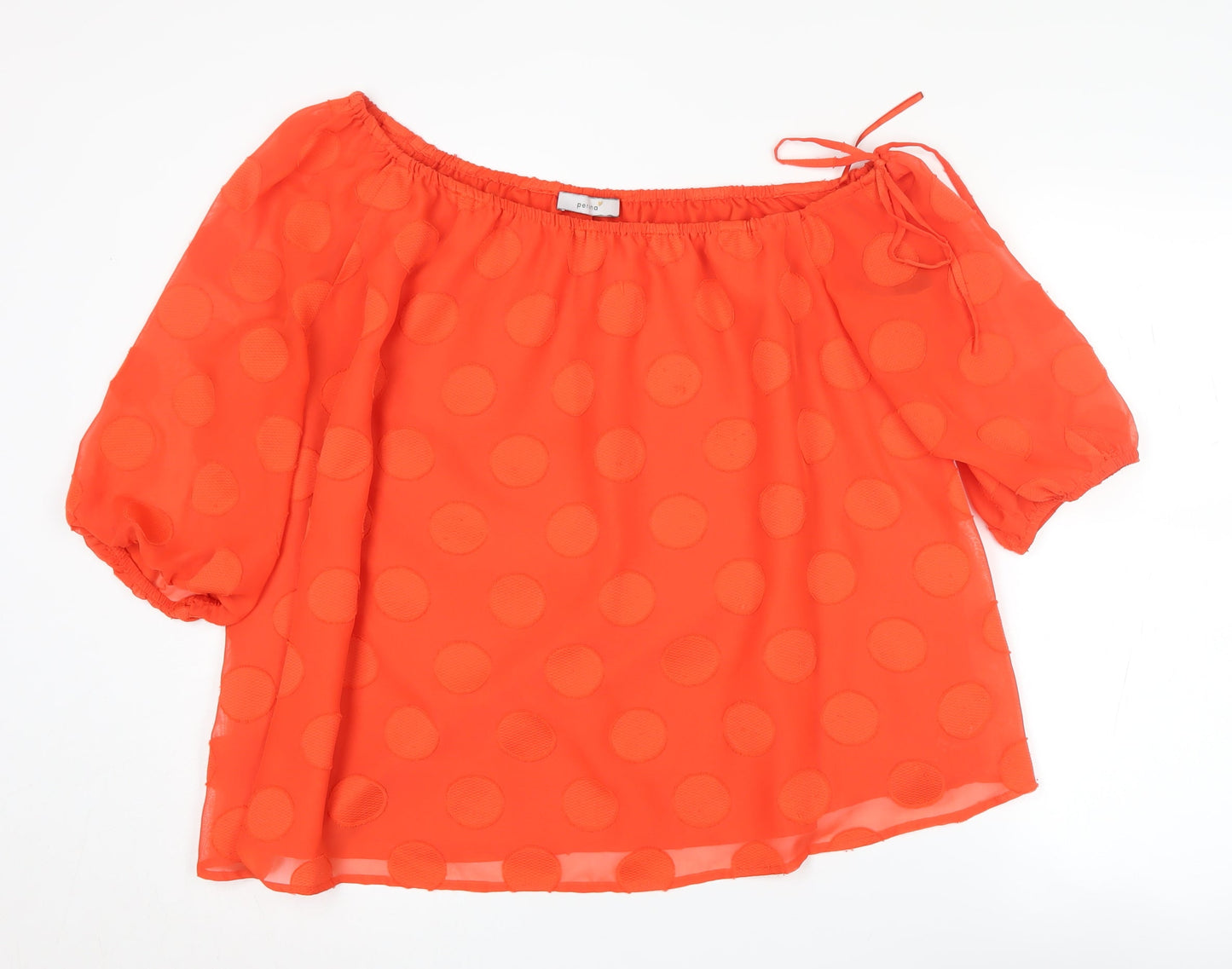 Womens UK Size 14 Marks and Spencer Orange Tunic Blouse