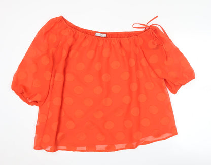 Womens UK Size 14 Marks and Spencer Orange Tunic Blouse