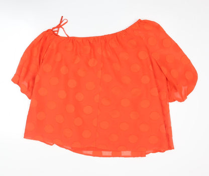 Womens UK Size 14 Marks and Spencer Orange Tunic Blouse