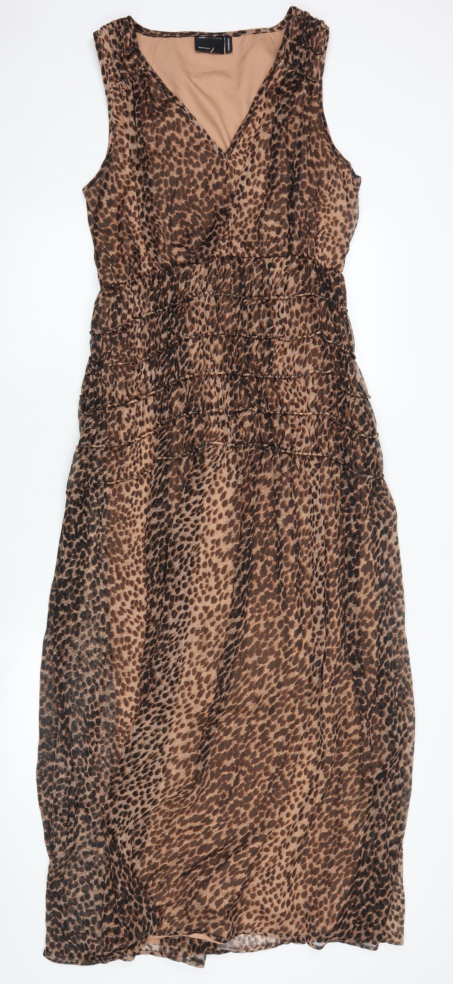 ASOS Women’s Brown Animal Print Sleeveless Dress Size 10