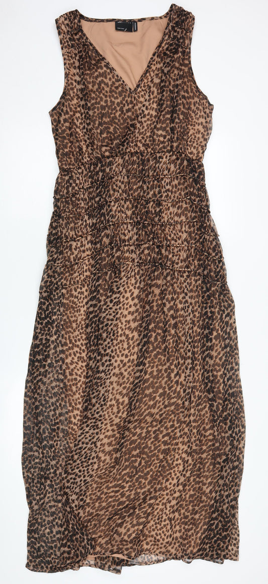 ASOS Women’s Brown Animal Print Sleeveless Dress Size 10