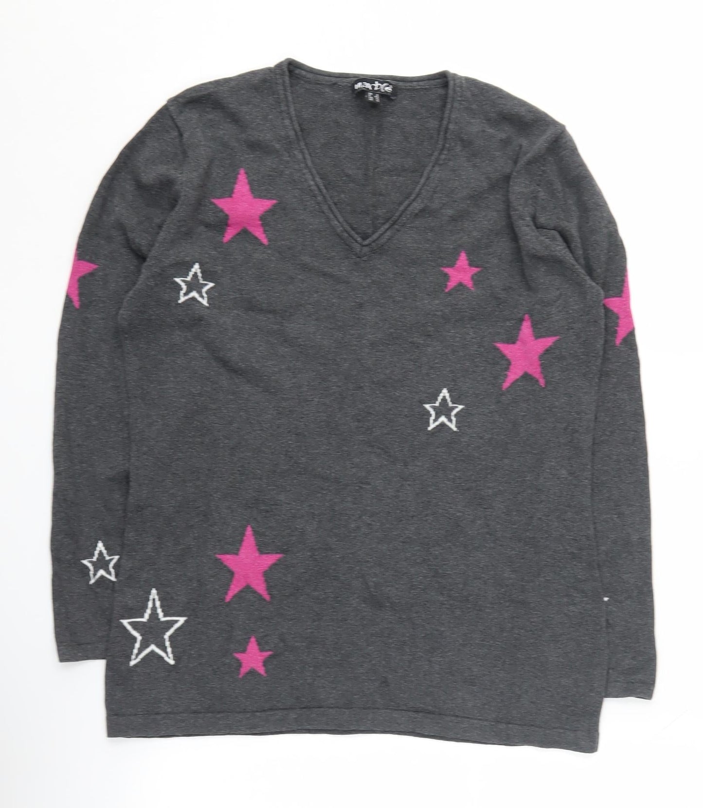 Womens UK Size 12 Marble Grey Pullover Jumper