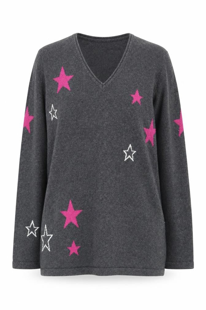 Womens UK Size 12 Marble Grey Pullover Jumper
