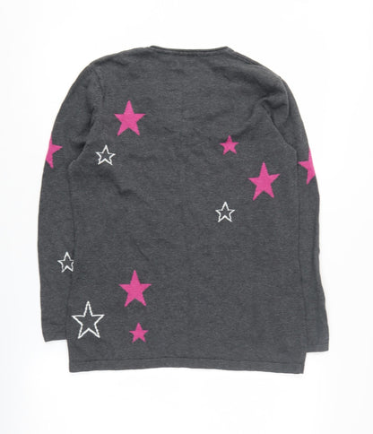 Womens UK Size 12 Marble Grey Pullover Jumper