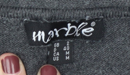 Womens UK Size 12 Marble Grey Pullover Jumper