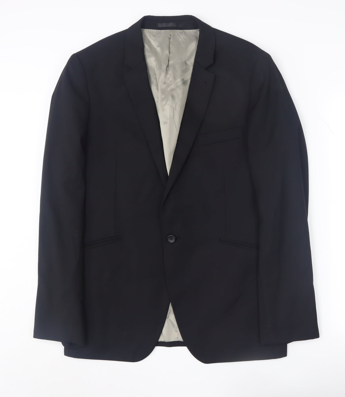 Mens UK Size 42 Topman Regular Black Suit Jacket