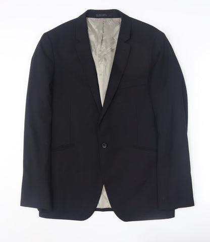 Mens UK Size 42 Topman Regular Black Suit Jacket