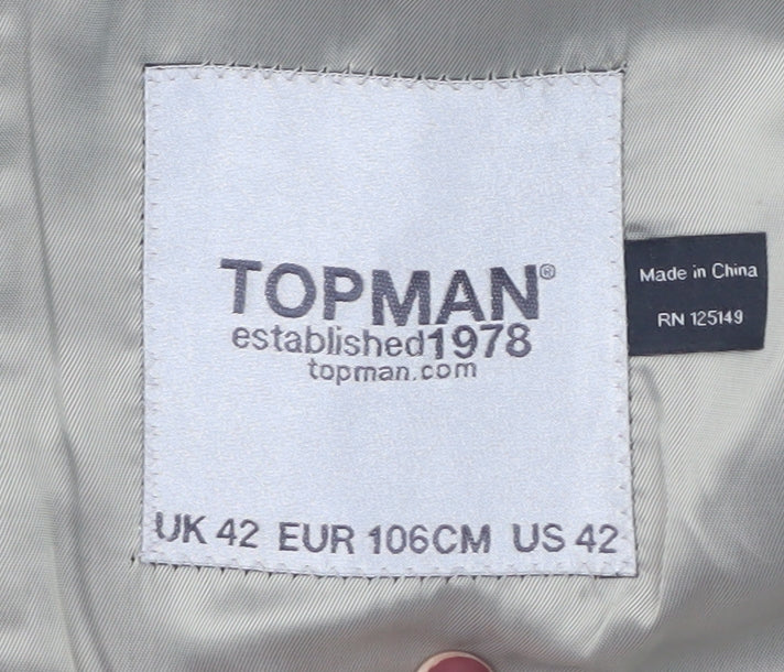 Mens UK Size 42 Topman Regular Black Suit Jacket