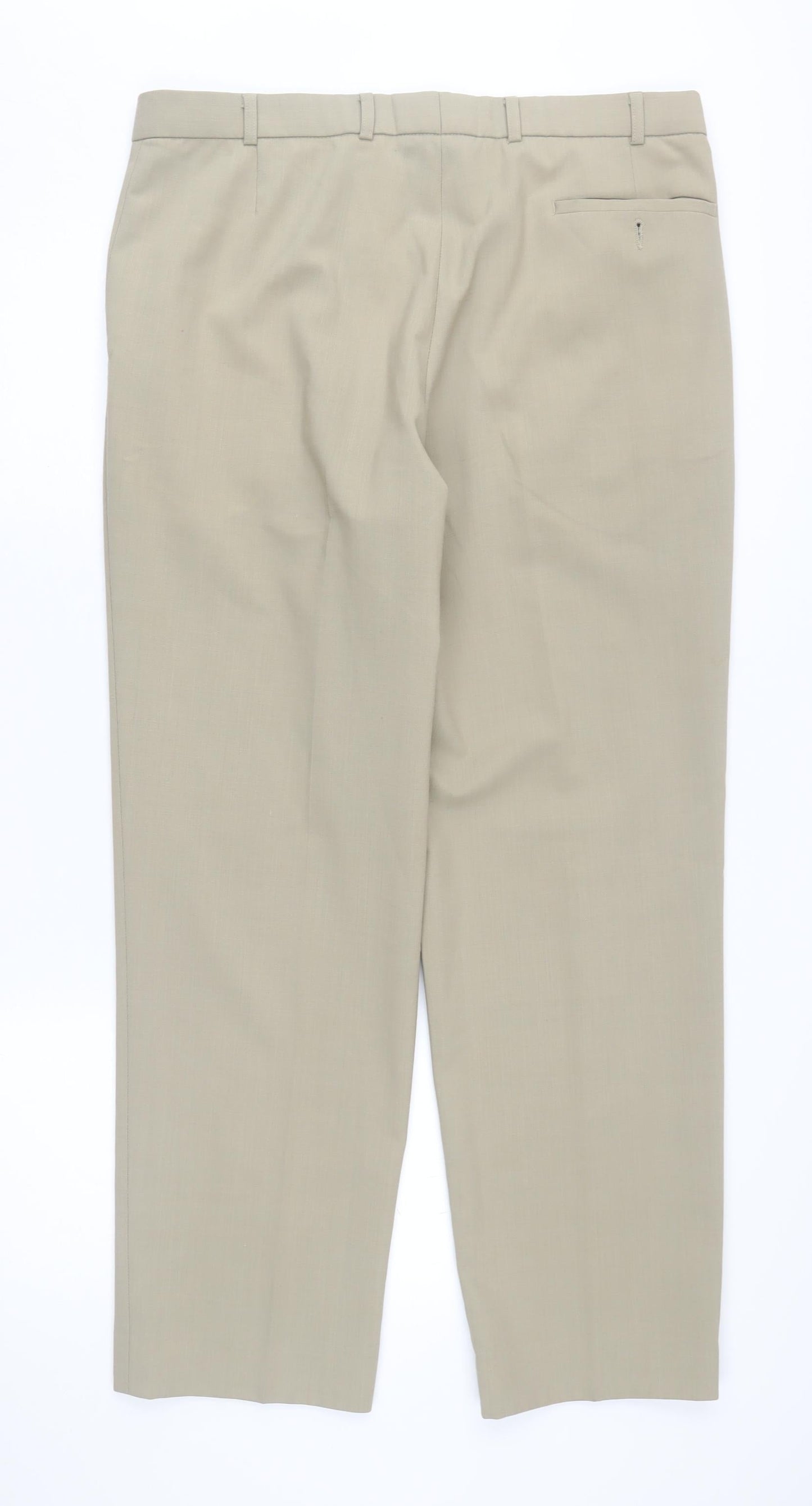 Marks and Spencer Men's Beige Regular Fit Trousers