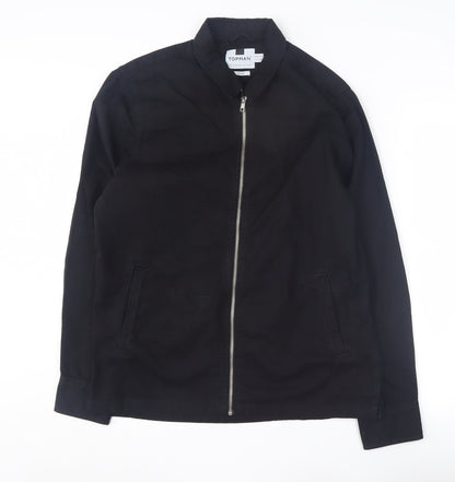 Mens UK Size M Topman Black Basic Jacket