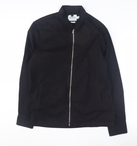 Mens UK Size M Topman Black Basic Jacket
