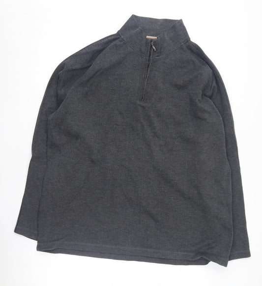 Mens UK Size 3XL Maine New England Grey 1/4 Zip Sweatshirt