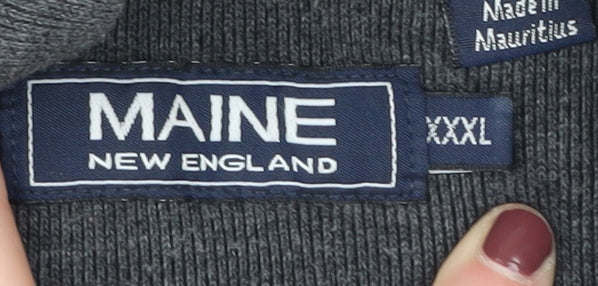 Mens UK Size 3XL Maine New England Grey 1/4 Zip Sweatshirt