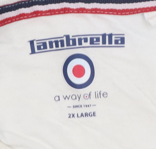 Lambretta Men's White 2XL Football Graphic T-Shirt
