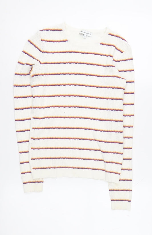Warehouse Women's Multicoloured Striped Pullover Jumper Size 6