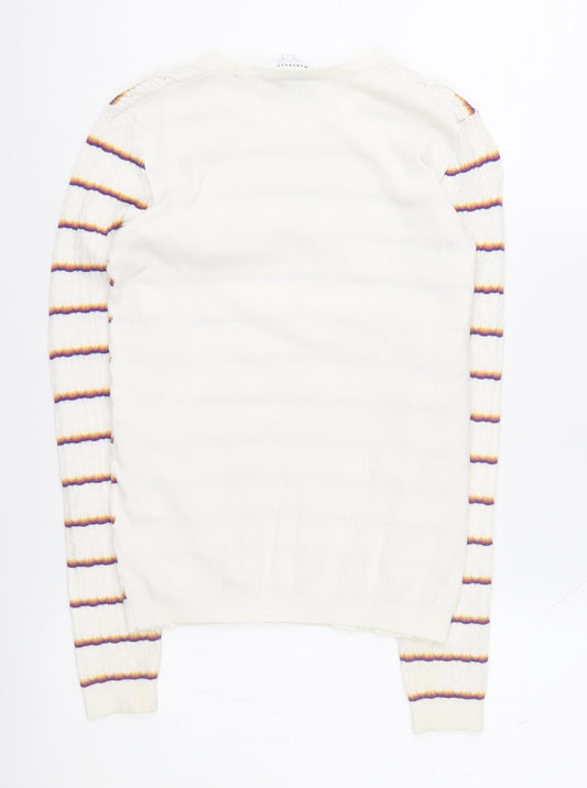 Warehouse Women's Multicoloured Striped Pullover Jumper Size 6