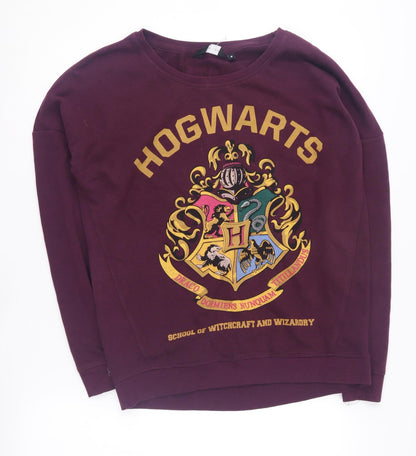 New Look Women's Purple Crew Neck Hogwarts Sweatshirt Size 10