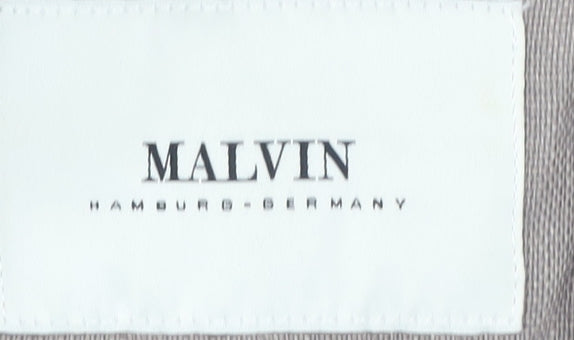 Malvin Women's Brown Linen Blazer Size 12 Single-Breasted