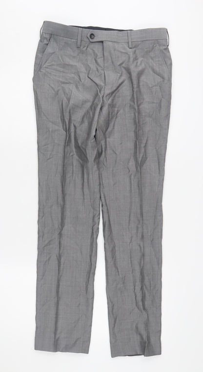 Next Men's Grey Wool Dress Pants - Size 30