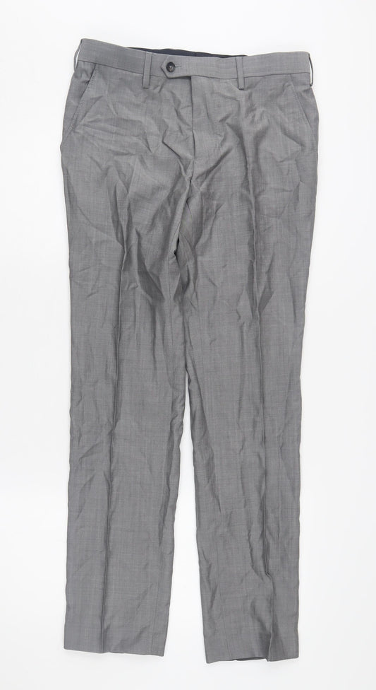 Next Men's Grey Wool Dress Pants - Size 30