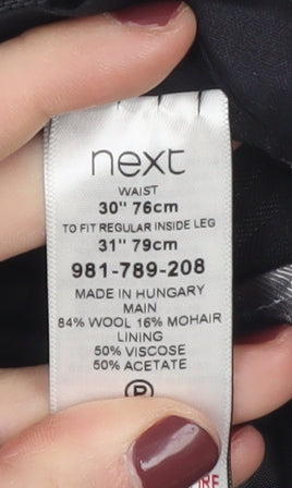 Next Men's Grey Wool Dress Pants - Size 30