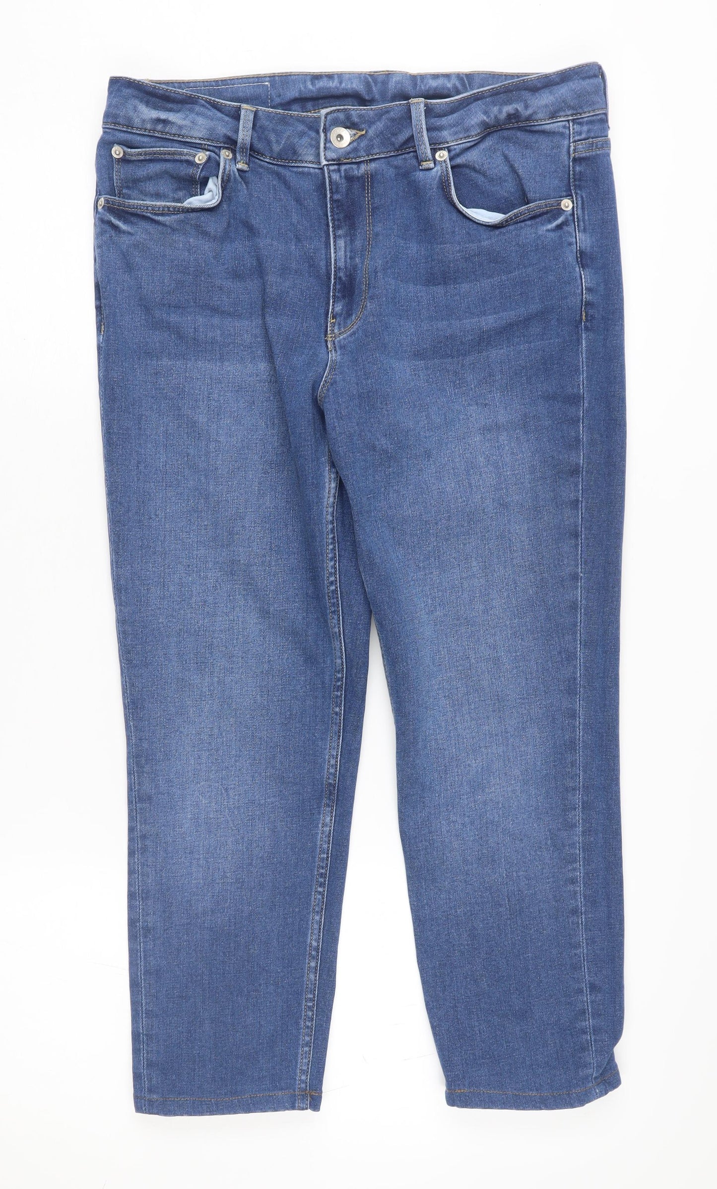 Womens UK Size 2 Jigsaw Regular Fit Straight Blue Jeans