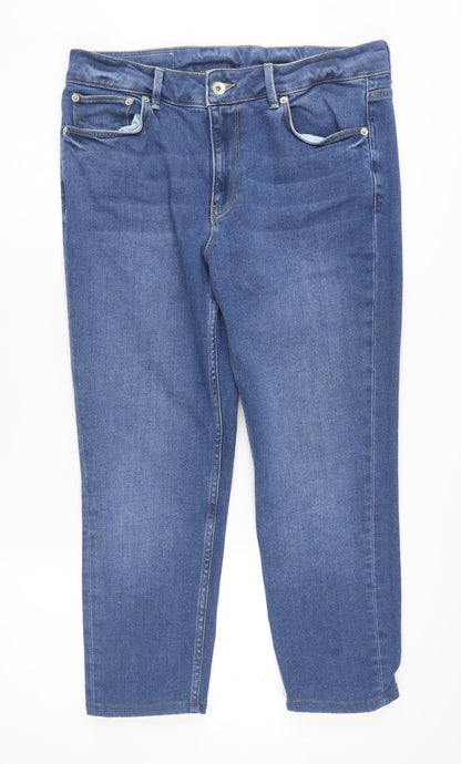 Womens UK Size 2 Jigsaw Regular Fit Straight Blue Jeans