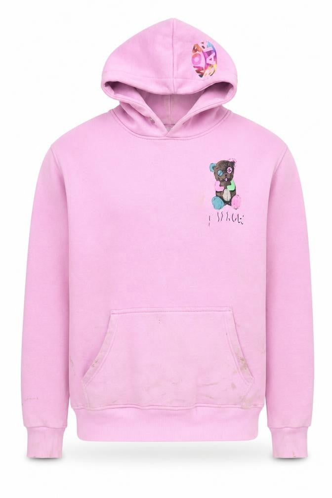 Front view of Barrow unisex pink pullover hoodie m - graphic design
