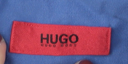 Hugo Boss Men's Blue Cotton Button-Up Shirt Size 16