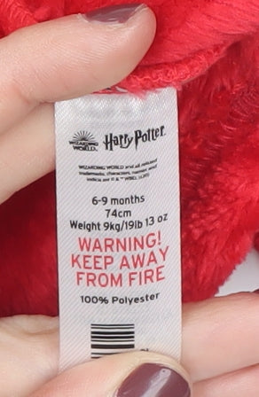 Harry Potter Red Unisex Baby Robe 6-9 Months - Hooded Fleece