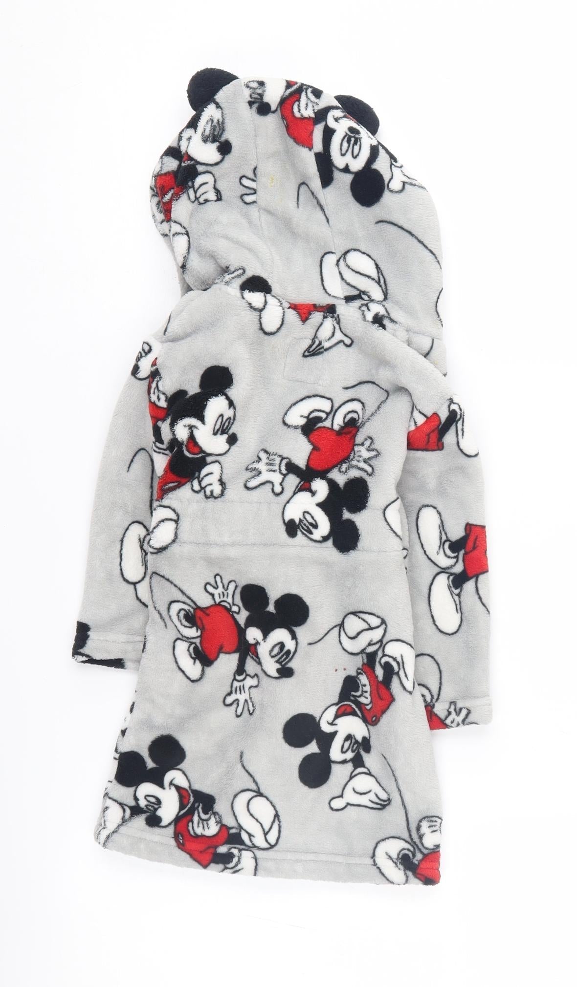 Disney Primark Grey Mickey Robe, 12-18M, Unisex, Hooded, Fleece