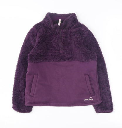 Peter Storm Girls Purple Fleece Pullover Sweatshirt 7-8 Years