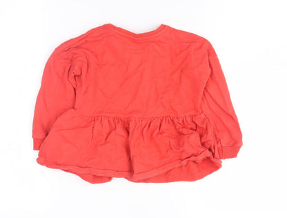 Disney Girls Red Mickey Long Sleeve T-Shirt, Size 2 Years