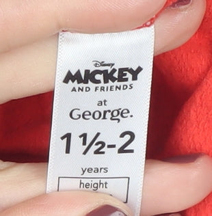 Disney Girls Red Mickey Long Sleeve T-Shirt, Size 2 Years