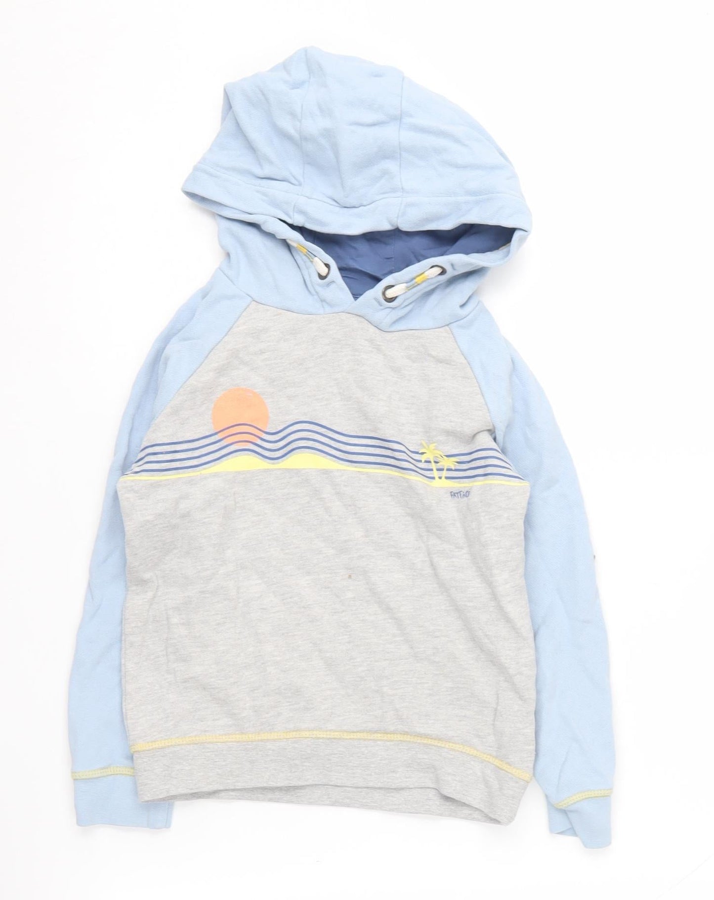 FatFace Boys Blue/Grey Beach Print Hoodie 4-5 Years