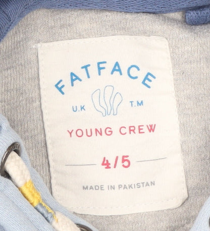 FatFace Boys Blue/Grey Beach Print Hoodie 4-5 Years