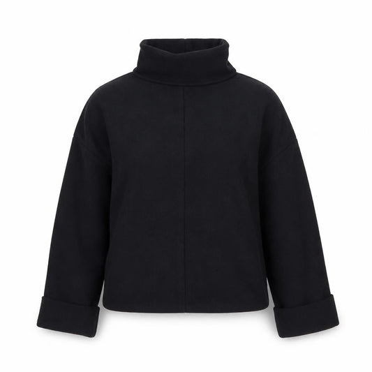 Front view of ASOS Design Women's Black Roll Neck jumper, size 8