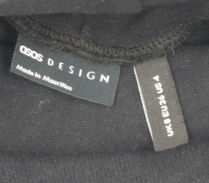 ASOS Design Women's Black Roll Neck Pullover Jumper Size 8